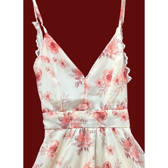 Rue 21 - Women's Summer Sleeveless High Low Hem Ruffle - Floral Dress - Pink -XS - Picture 14 of 16